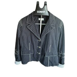 Conrad C Collection Women's Jeans Striped Jacket Cotton Size 16